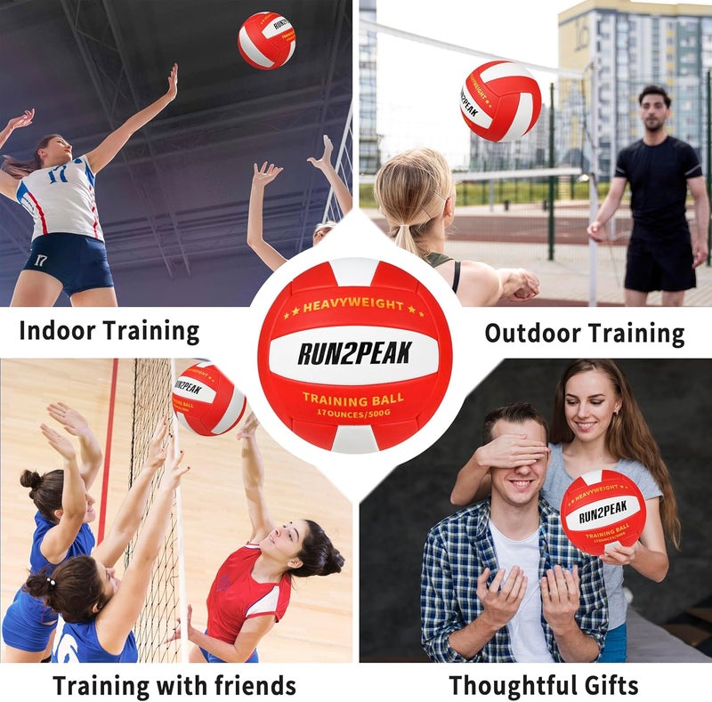 RUN2PEAK Setter Training Volleyball Official Size 5 Volleyballs Heavy Weight Ball PU Practice Volley Balls for Indoor Rebounder Equipment Setters Weighted Volleyball Setting Trainer - Image 4
